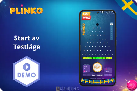 Plinkosverige DEMO rew Start av testläge